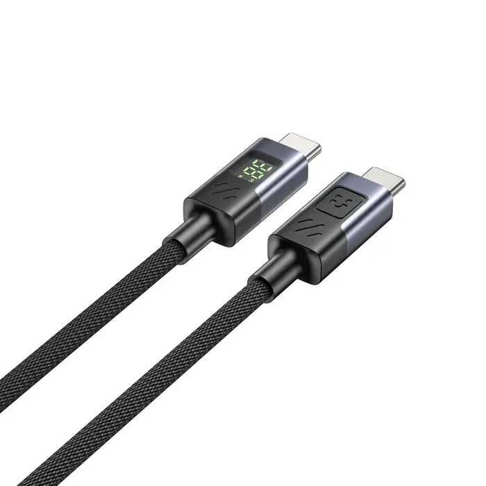 Unitek C14158ABK01-2M Cable, 2M USB-C PD 60w charging, with LED Display, Nylon Braided, Black