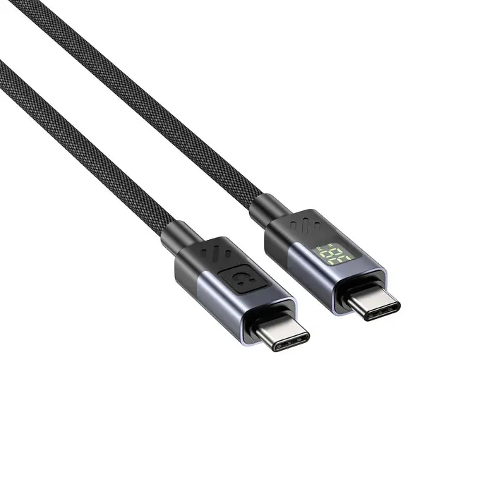 Unitek C14158ABK01-2M Cable, 2M USB-C PD 60w charging, with LED Display, Nylon Braided, Black