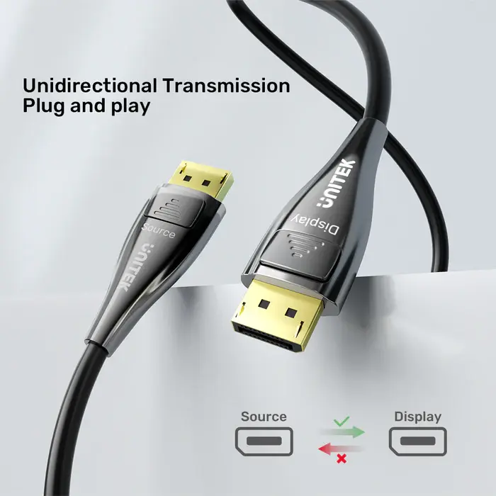 Unitek C1631ABK01-10M Fiber Optic DP2.1 Cable 16K 60Hz & 8K 120Hz 10M