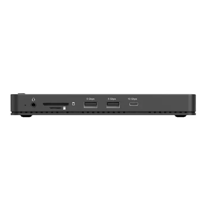 Unitek D1077A Docking Station, Type-C 11-in-2 KVM(USB-C 10Gbps+USB 10Gb+2*USB+HDMI 4K+1GB+SD/Micro+Audio+PD 100W+DC), Black
