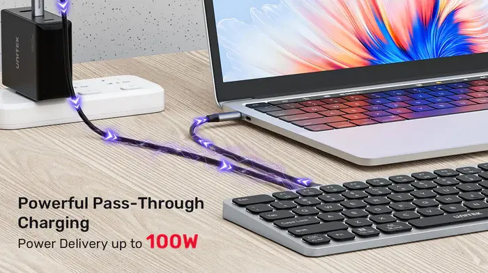 Unitek D1092A, 9-in-1 USB-C Keyboard Hub, Grey