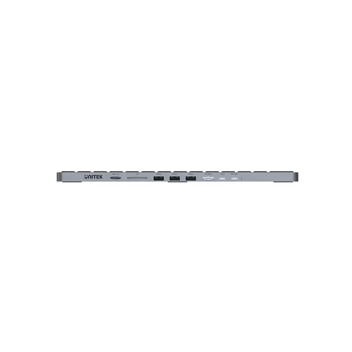 Unitek D1092A, 9-in-1 USB-C Keyboard Hub, Grey
