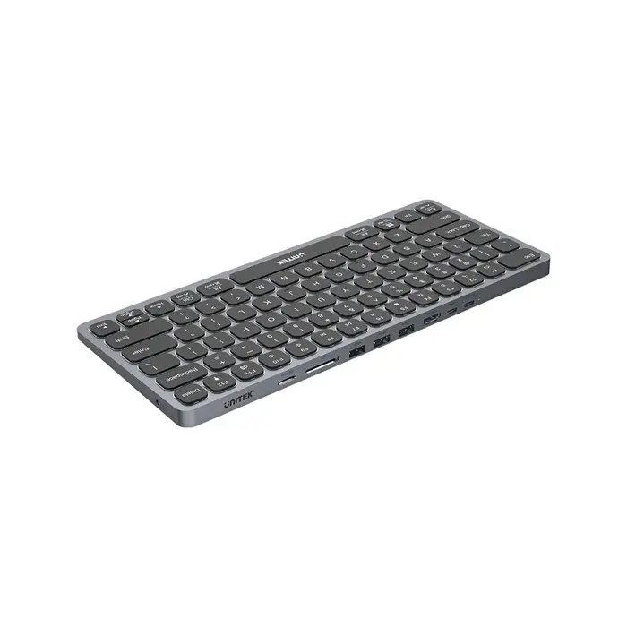 Unitek D1092A, 9-in-1 USB-C Keyboard Hub, Grey