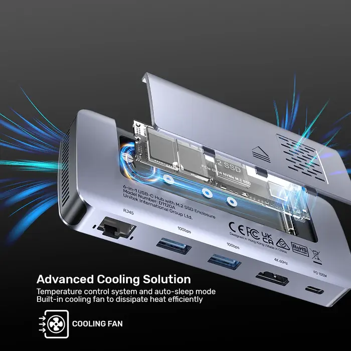 Unitek D1120A USB HUB, 6-in-1 USB-C 10Gbps Hub
