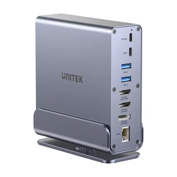 Unitek D1135AGY01 Docking Station, 15-in-1 (2*HDMI 4K+DP 4K+2*USB2.0+USB3.0+2*USB 10Gbps+USB-C 5Gbps + USB-C 10Gb+ SD/Micr