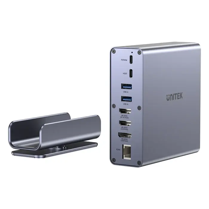 Unitek D1135AGY01 Docking Station, 15-in-1 (2*HDMI 4K+DP 4K+2*USB2.0+USB3.0+2*USB 10Gbps+USB-C 5Gbps + USB-C 10Gb+ SD/Micr