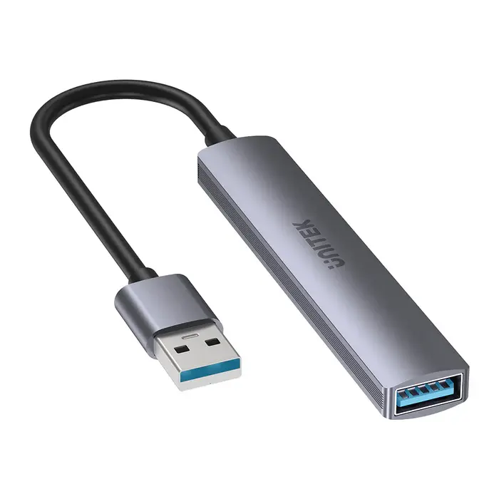 H1208A, Unitek 4-in-1 USB-A 5Gbps Hub (3x480Mbs 1x5Gbs 3,0), Slim, Space Grey