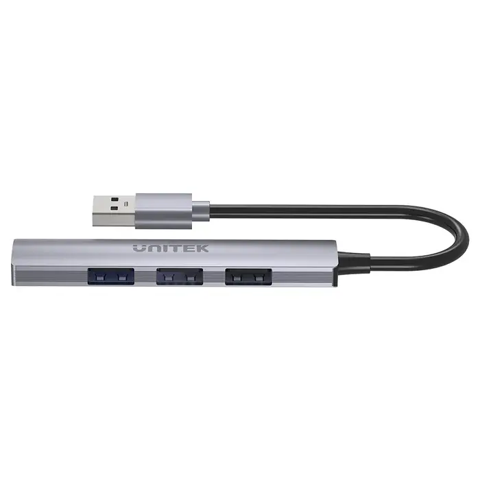 H1208A, Unitek 4-in-1 USB-A 5Gbps Hub (3x480Mbs 1x5Gbs 3,0), Slim, Space Grey