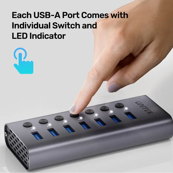 Unitek H1314A USB HUB, 7-in-1 USB-C 5Gbps Hub