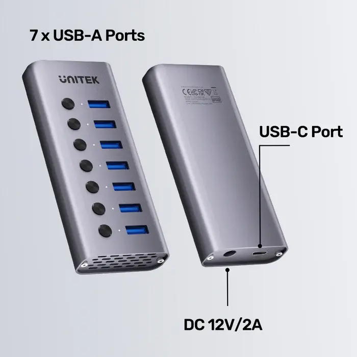 Unitek H1314A USB HUB, 7-in-1 USB-C 5Gbps Hub