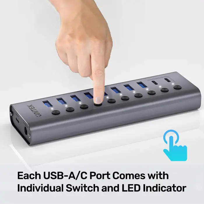 Unitek H1315B USB HUB, 10-in-1 USB-C 5Gbps Hub