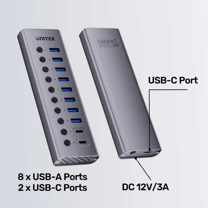 Unitek H1315B USB HUB, 10-in-1 USB-C 5Gbps Hub