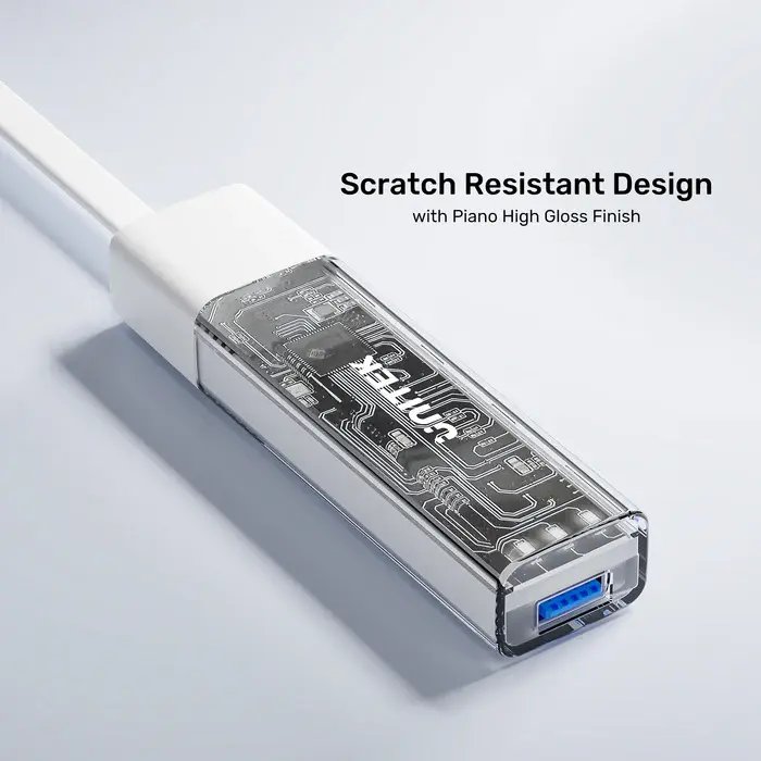 Unitek H1319AWH01 USB HUB, Bi-Directional Hub(with Detachable Cable), USB-C/USB-A 5Gb Hub (4*USB-A)