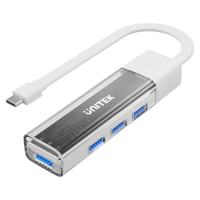 Unitek H1319AWH01 USB HUB, Bi-Directional Hub(with Detachable Cable), USB-C/USB-A 5Gb Hub (4*USB-A)
