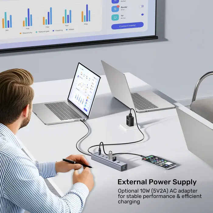 Unitek H1335A USB HUB, 7-in-1 USB-C 10Gbps Hub (3*USB-C 10Gbps+ 4*USB-A 5Gbps)