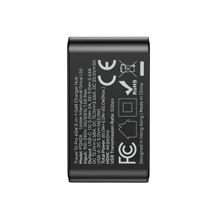 Unitek P1242A Power Supply, 65W 3-in-1 GaN Charger for Nintendo Switch