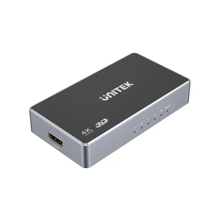V1109A, Unitek 4K HDMI 1.4b Splitter 1 In 4 Out, Color: Space Grey and Black