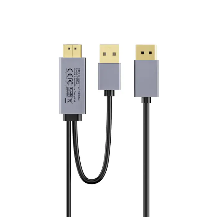 Unitek V1714A Adapter, 1.8M, 4K 60Hz HDMI to DP Cable with USB Power Plug