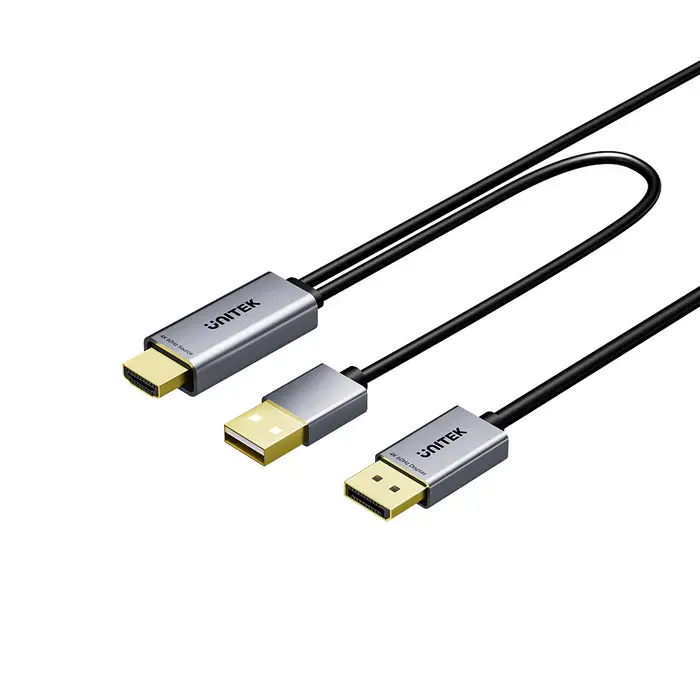 Unitek V1714A Adapter, 1.8M, 4K 60Hz HDMI to DP Cable with USB Power Plug