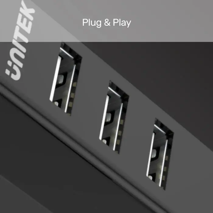 Unitek Y-2140 USB HUB, 4 Ports USB 2.0 480Mbps (80cm Cable)