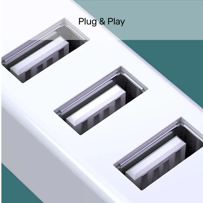Y-2146, Unitek USB2.0 4-Port Hub (0.11M Cable), White