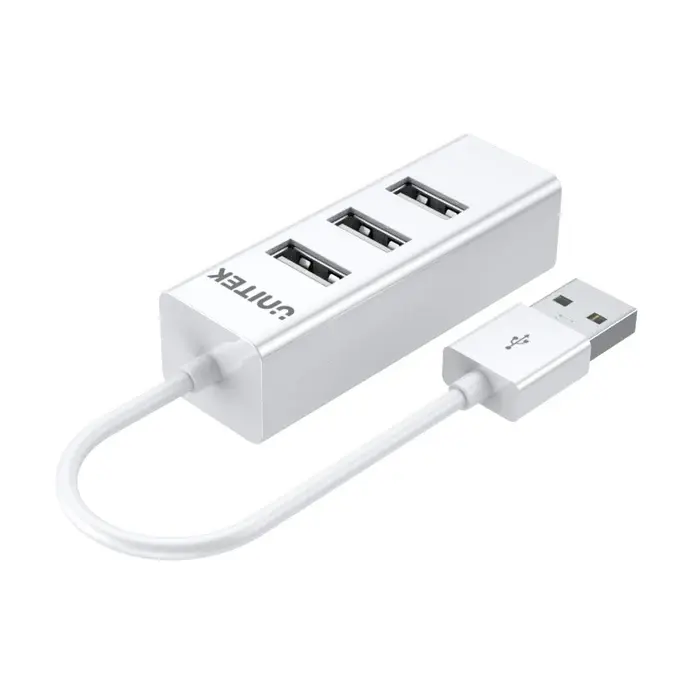 Y-2146, Unitek USB2.0 4-Port Hub (0.11M Cable), White