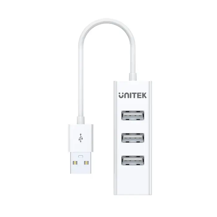 Y-2146, Unitek USB2.0 4-Port Hub (0.11M Cable), White