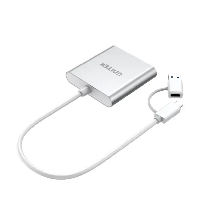 Unitek Y-9313D Card Reader, Y-9313D, USB3.0 to Micro SD/SD/CF Card Reader (With USB-C Adaptor)