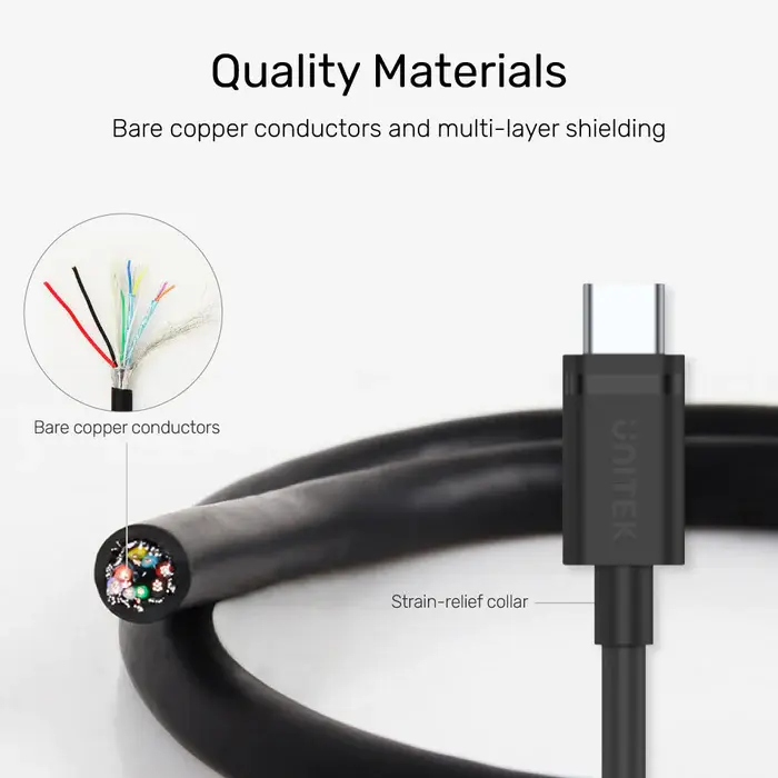 Y-C474BK, Unitek USB3.0 Type-C (M) Cable to Type-A (M) Cable, 1M Black
