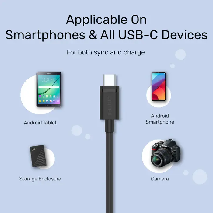 Y-C474BK, Unitek USB3.0 Type-C (M) Cable to Type-A (M) Cable, 1M Black