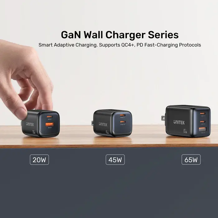 Unitek P1129A-EU Power Supply, 45W 2-Port Wall GaN Charger