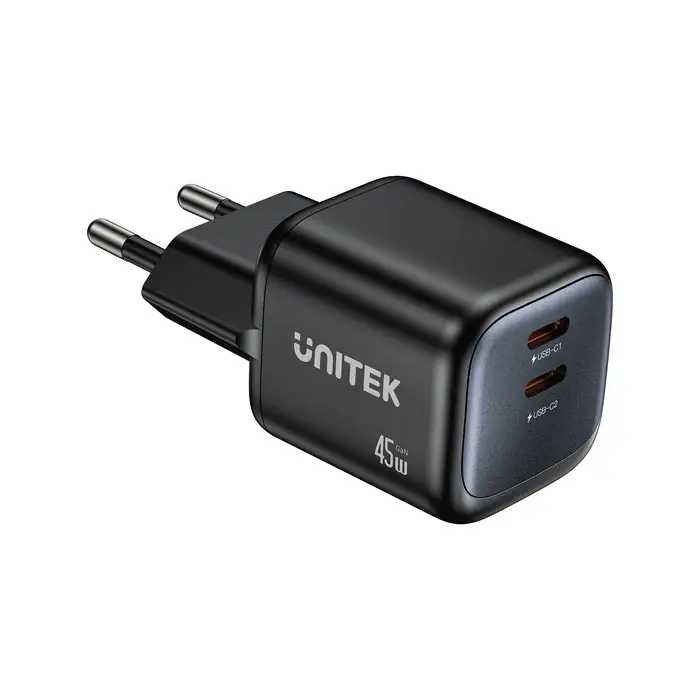 Unitek P1129A-EU Power Supply, 45W 2-Port Wall GaN Charger
