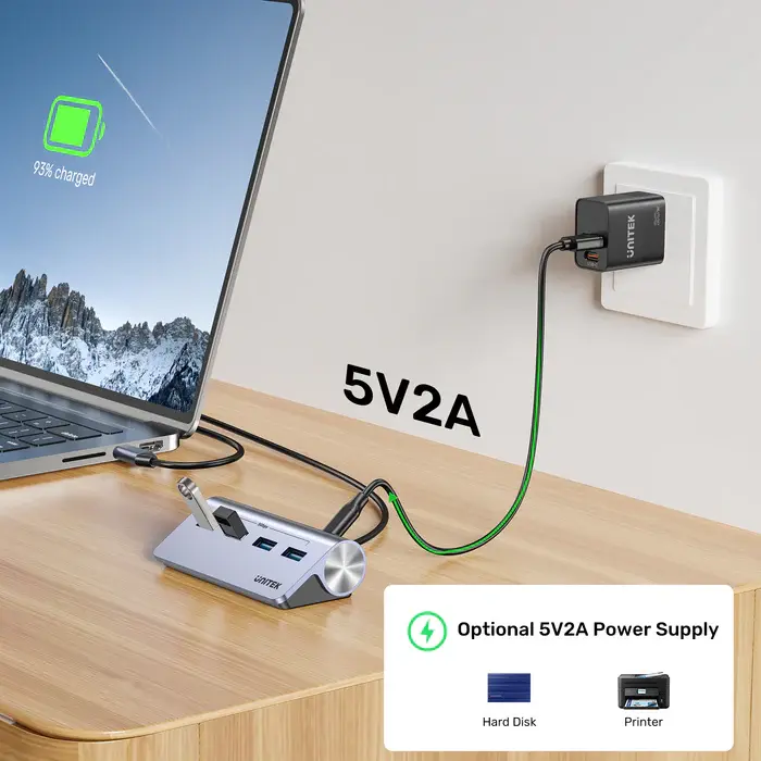 H1337BGY01 Unitek 4-in-1 USB-C 5Gbps Hub (4*USB-A 5Gbps)