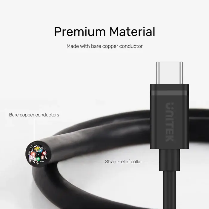 Unitek Y-C473BK Cable, Type C to Micro USB Charging, with Data