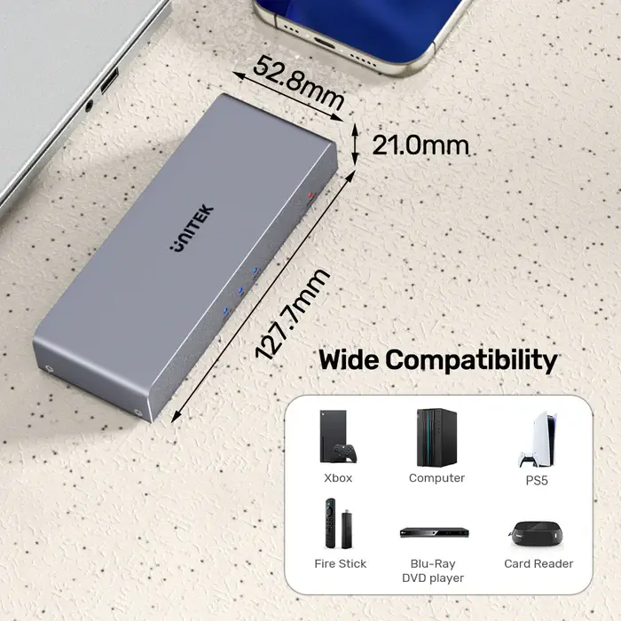 Unitek V1130A HDMI Splitter, 4K HDMI Splitter 1 In 2 Out