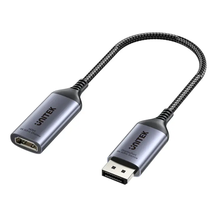 Unitek V1611A Adapter, DisplayPort to HDMI Female Adapter 8K 60Hz