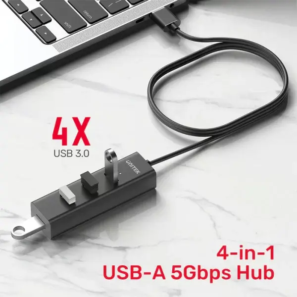 Unitek Y-3089V02 4-Port USB-A 5Gbps Hub with 1.2M Cable Length
