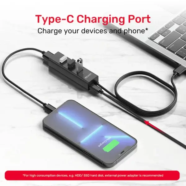 Unitek Y-3089V02 4-Port USB-A 5Gbps Hub with 1.2M Cable Length