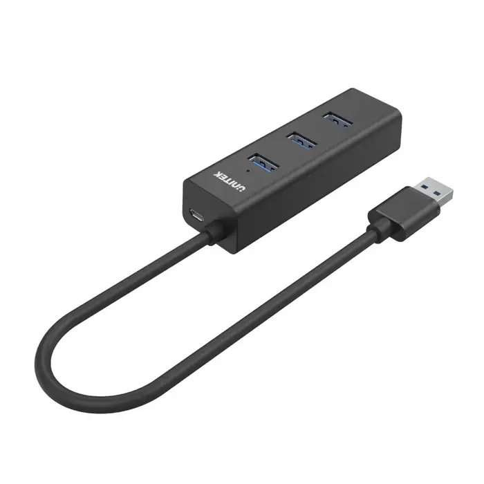 Y-3089, Unitek 4-in-1 USB3.0 4-Port Hub, Black