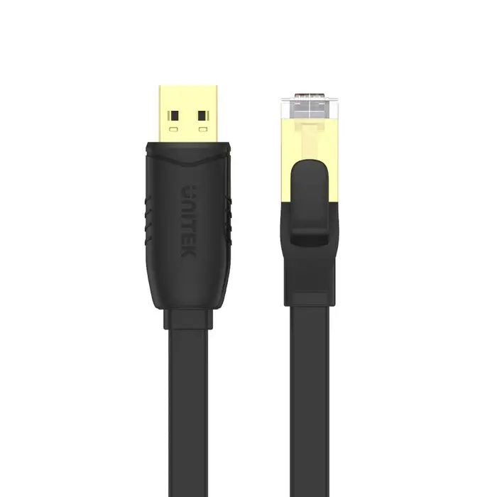 Unitek Y-SP02001B Cable, USB 2.0 to RJ45 Console Rollover Flat Cable