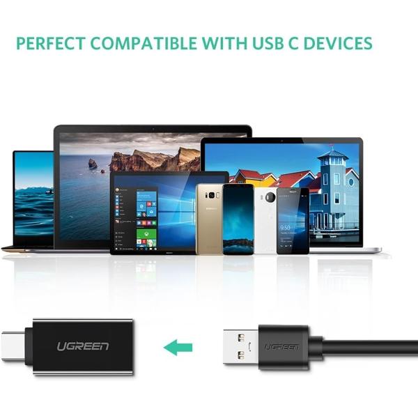 UGREEN US173 Adapter, Type-C 3.1 Male To USB 3.0 female Adapter, Black