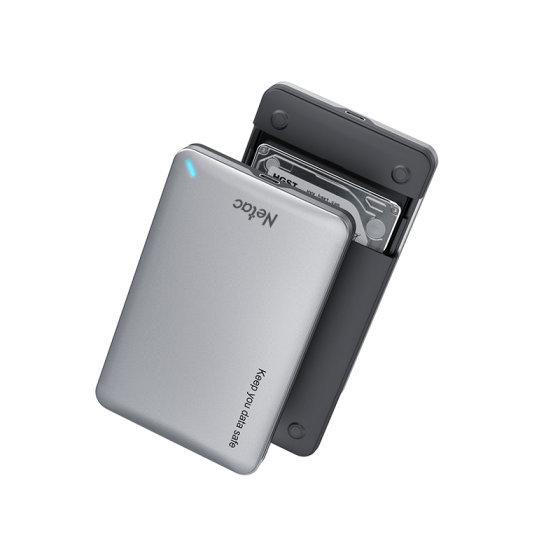 NT07WH12-30AC, NETAC WH12 2.5 SATA to USB3.0 External HDD/SSD Case, Slide Aluminum Cover, with USB3.0 A to C cable