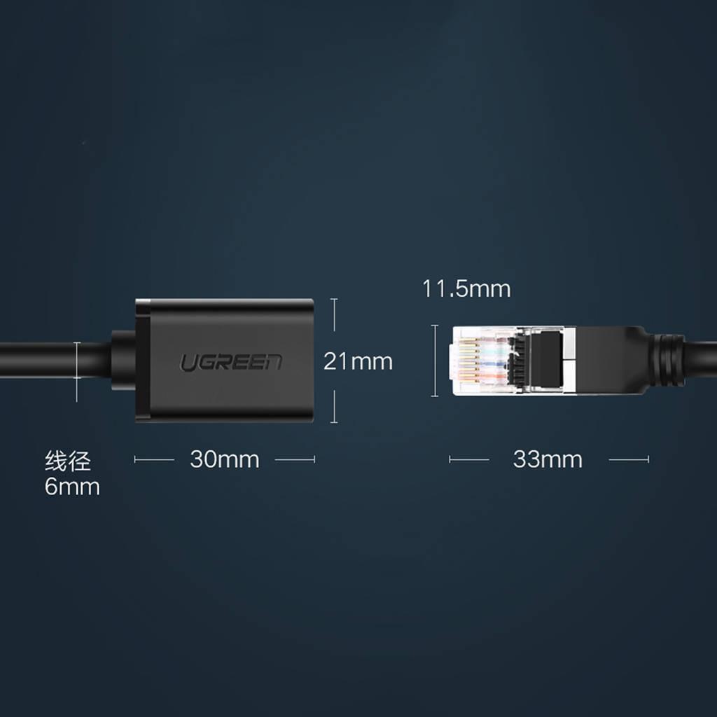 UGREEN NW112 CAT6 Extension LAN Cable, 3m, Black