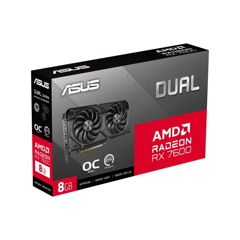 ASUS Dual Radeon™ RX 7600 EVO OC Edition 8GB GDDR6