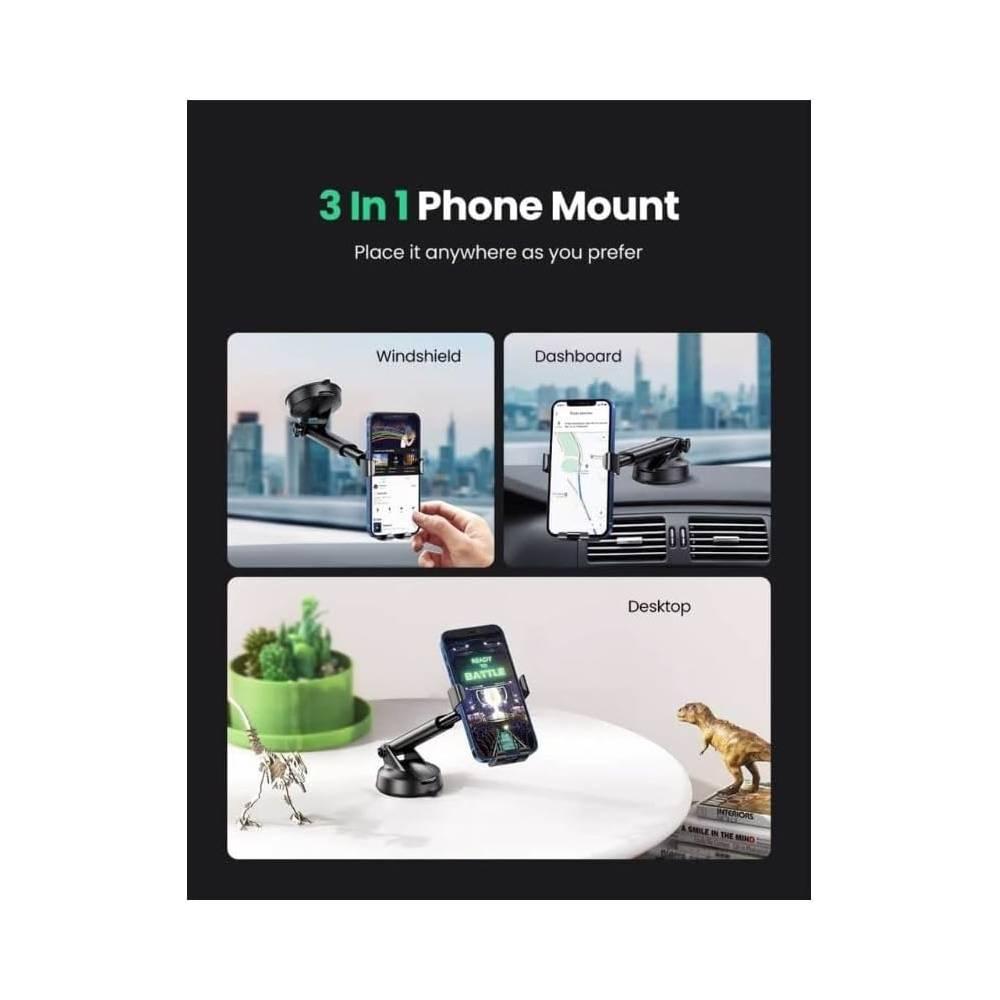UGREEN LP200 Holder, Gravity Phone Holder With Suction Cup, Black