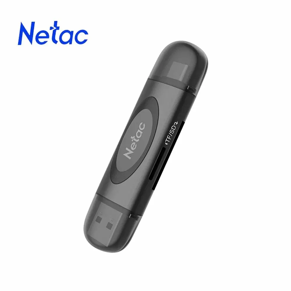 NETAC WK13 Card Reader, USB3.0+Type-C to mSD/SD, Grey