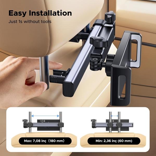 UGREEN LP904 Holder, ar Headrest Tablet Holder, Black/Grey