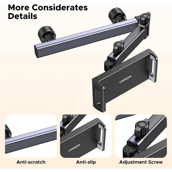 UGREEN LP904 Holder, ar Headrest Tablet Holder, Black/Grey