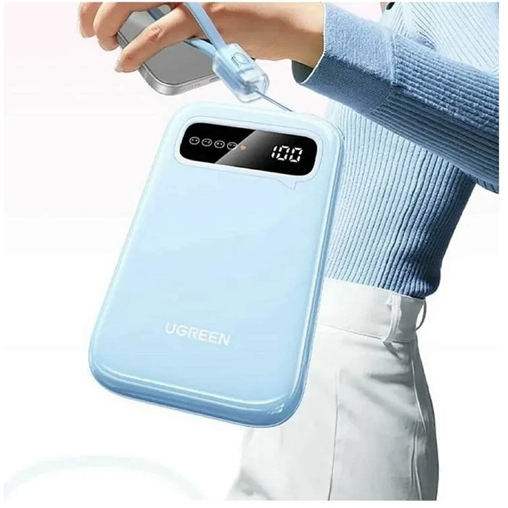 UGREEN PB522 Power Bank, 10000mAh, USB, Type-C, Power Bank, Blue
