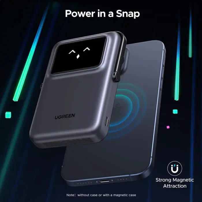 UGREEN PB572 Power Bank, Uno, 10000mAh, Magnetic Wireless, Grey